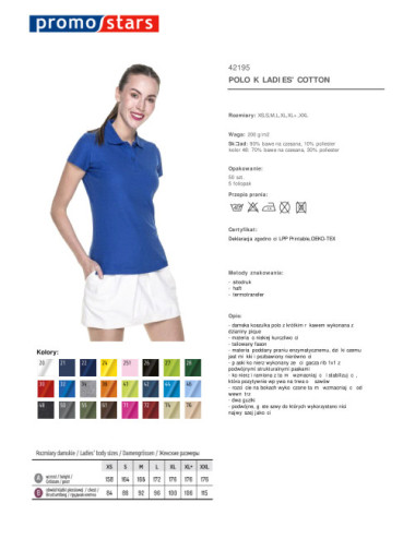 Damen-Poloshirt aus Baumwolle in Kornblumenblau von Promostars