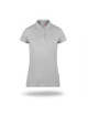 2Damen-Poloshirt aus Baumwolle, hellgrau meliert, Promostars