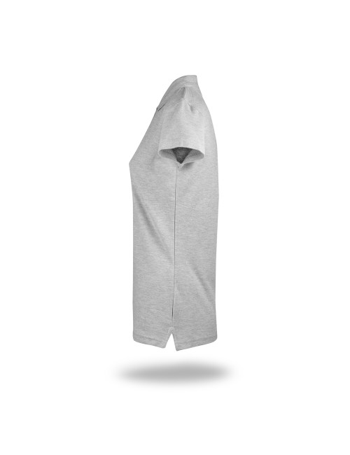 Promostars POLO Damen DAMEN BAUMWOLLE HELLGRAU MELANGE Logotransfer