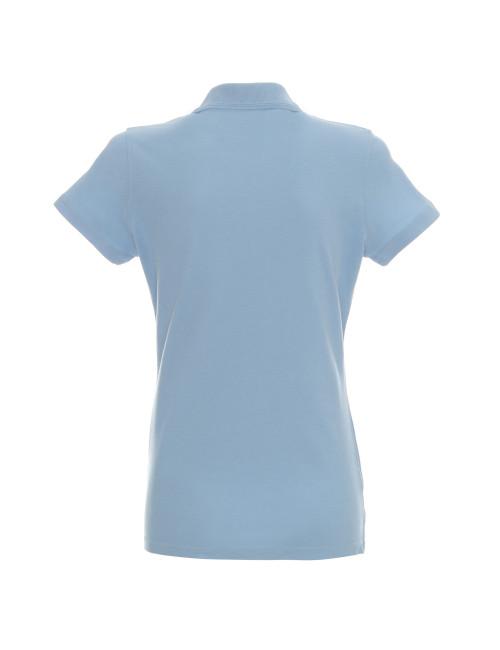 Promostars POLO Damen LADIES` COTTON BLAU gesticktes Siebdrucklogo