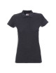 Promostars POLO Damen LADIES` COTTON DARK GREY MELANGE Logo-Stickerei