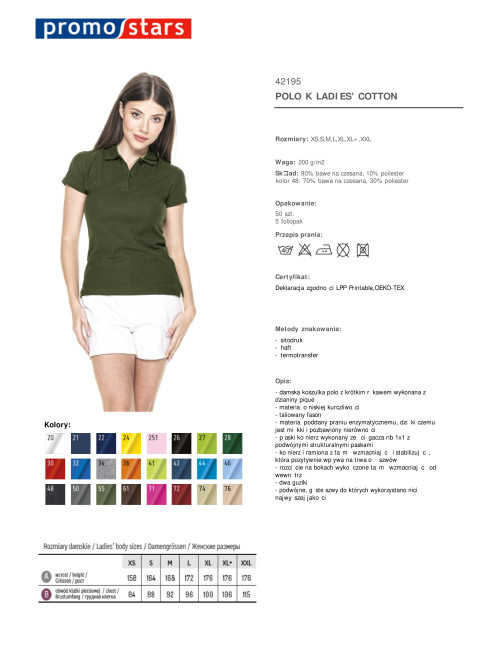 Damen-Poloshirt aus Baumwolle in Khaki von Promostars