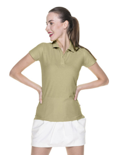 Damen-Poloshirt aus Baumwolle in Beige von Latte Promostars