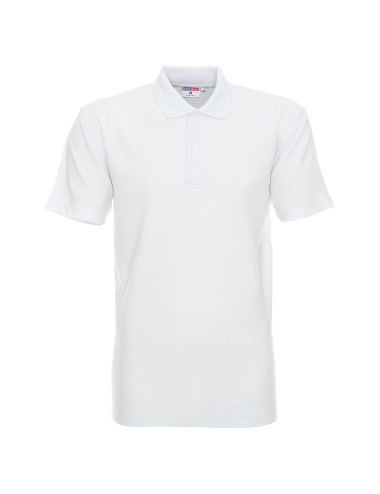Promostars Men`s POLO COTTON WHITE logo screenprint embroidery