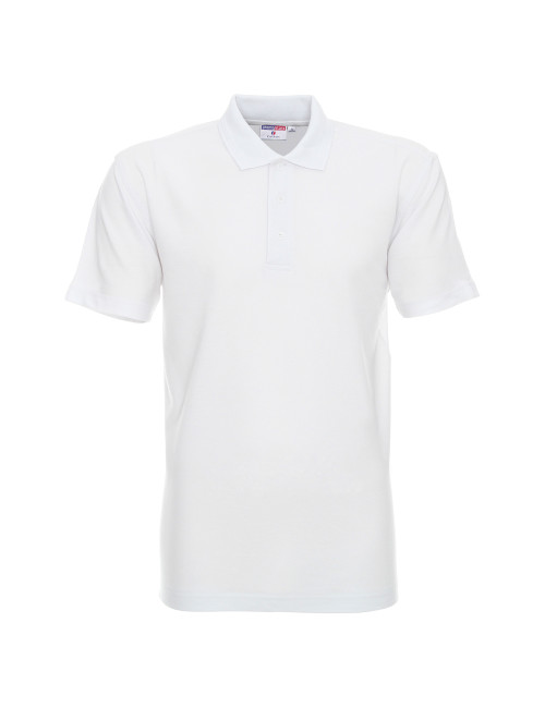 Promostars Men`s POLO COTTON WHITE logo screenprint embroidery