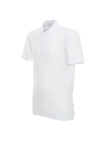 Promostars Men`s POLO COTTON WHITE logo screenprint embroidery