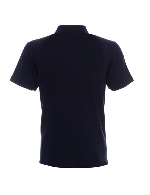 Promostars Men`s POLO COTTON NAVY DTG print silkscreen logo embroidery