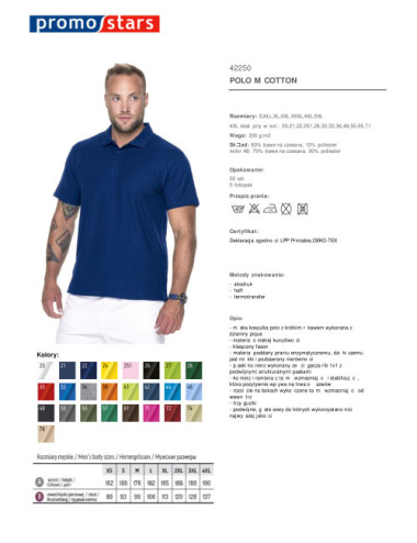Herren-Poloshirt aus marineblauer Baumwolle von Promostars