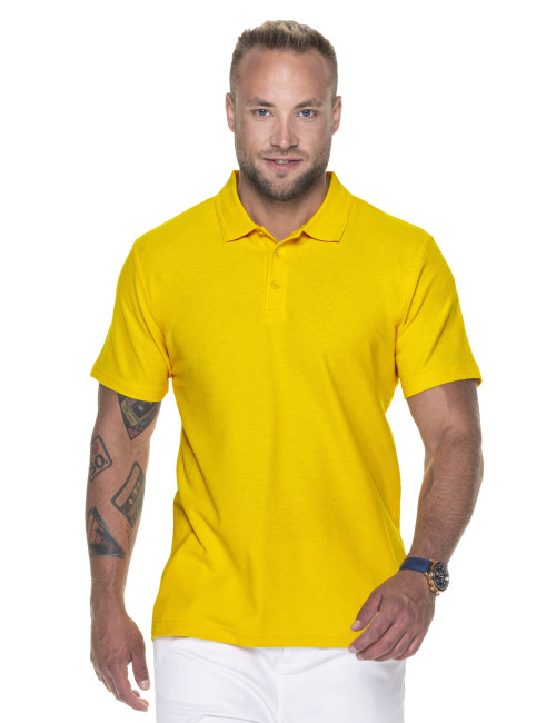 Promostars Men`s POLO COTTON YELLOW print embroidery silkscreen logo