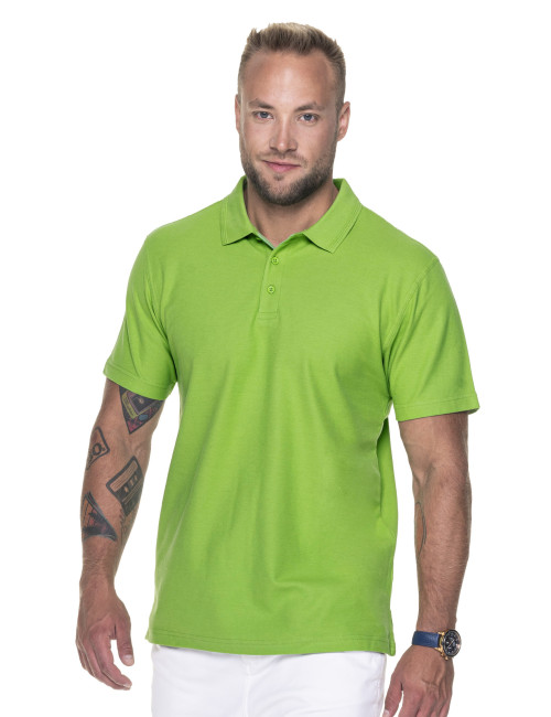 Promostars Men`s POLO COTTON LIGHT GREEN logo print silkscreen embroidery