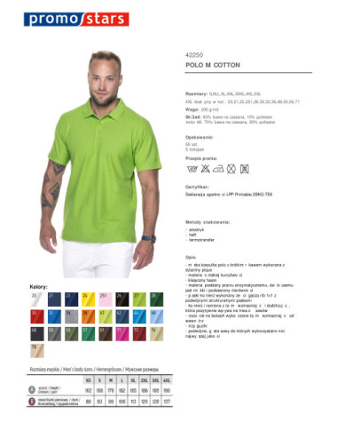 Polo męska cotton jasny zielony Promostars