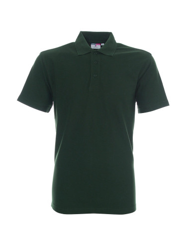 Promostars Men`s POLO COTTON BOTTLE GREEN embroidery silkscreen print