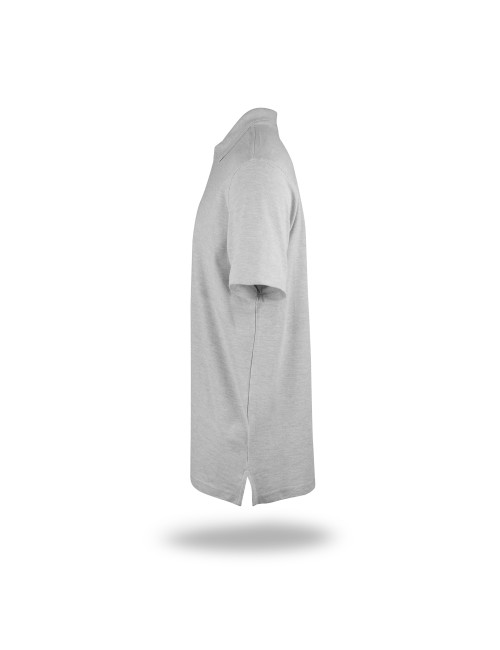 Promostars POLO Męska COTTON JASNY SZARY MELANŻ haft logo nadruk