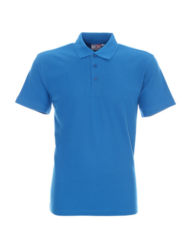 Promostars Men`s POLO COTTON BLUE DTG logo silkscreen embroidery