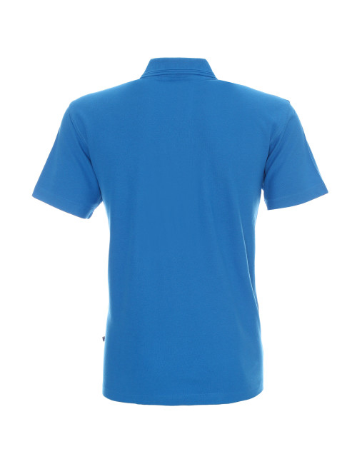 Promostars POLO Herren BAUMWOLLE BLAU DTG-Logo-Siebdruck-Stickerei