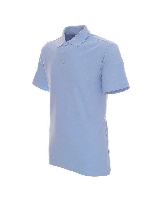 Promostars POLO Herren COTTON BLUE mit Stickerei und Siebdrucklogo