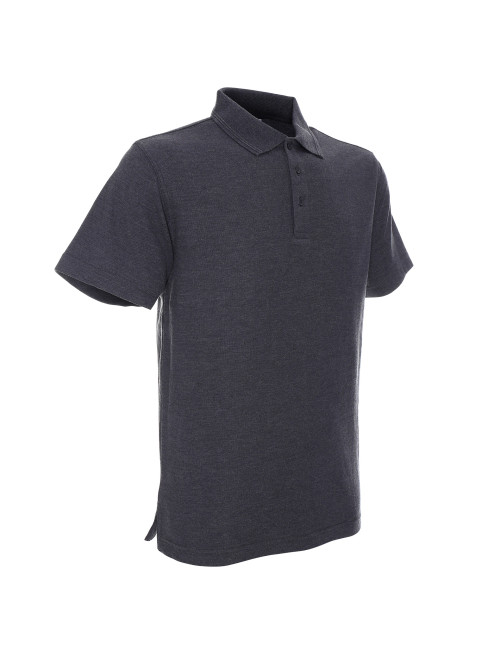 Promostars POLO Herren COTTON DARK GREY MELANGE Druck Stickerei Siebdruck