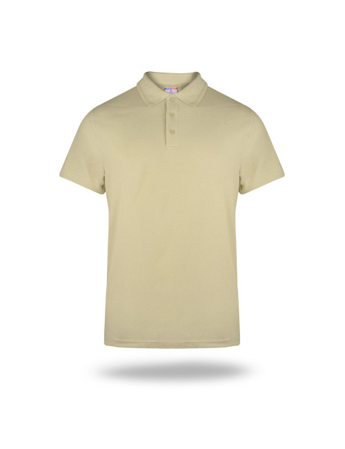 Promostars POLO Herren COTTON BEIGE LATTE Stickerei-Logo-Druck Siebdruck