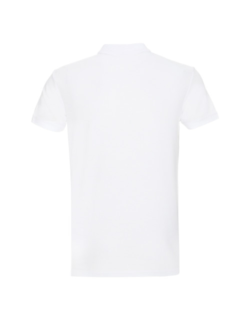 Promostars Men`s POLO COTTON SLIM WHITE print silkscreen logo embroidery