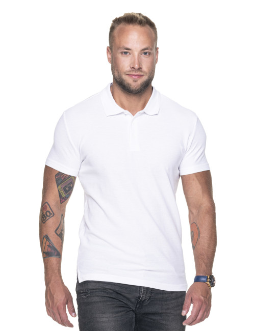 Promostars POLO Herren COTTON SLIM WHITE Aufdruck, Siebdruck, Logo, Stickerei
