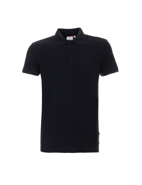 Promostars Men`s POLO COTTON SLIM BLACK Embroidery Screen Print Logo