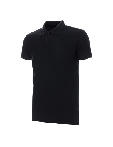 Promostars POLO Herren COTTON SLIM BLACK Stickerei-Siebdruck-Logo