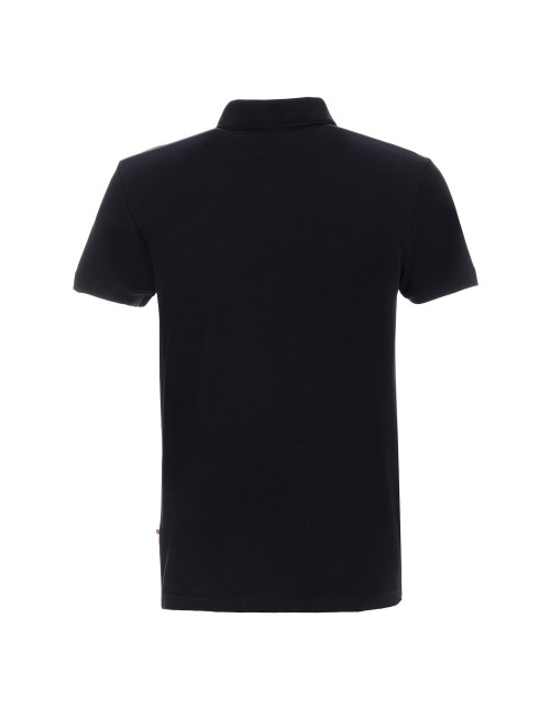 Promostars POLO Herren COTTON SLIM BLACK Stickerei-Siebdruck-Logo