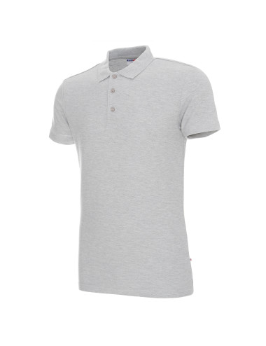 Promostars Men`s POLO COTTON SLIM LIGHT GRAY MELANGE embroidery logo print
