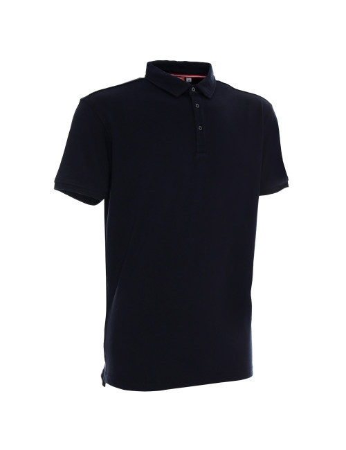 CRIMSON CUT POLO Men`s COAST NAVY print embroidery silkscreen logo