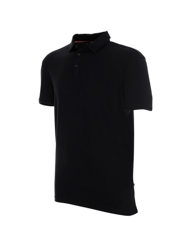 CRIMSON CUT POLO Men`s COAST BLACK Embroidery logo screenprint transfer