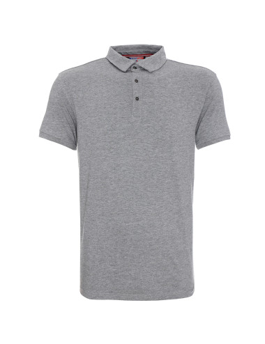 CRIMSON CUT POLO COAST LIGHT GREY MELANGE DTF-Druck-Sticklogo für Herren