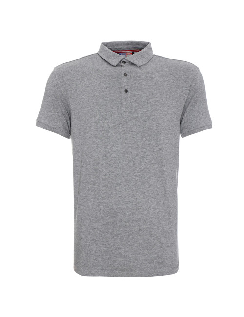 CRIMSON CUT POLO COAST LIGHT GREY MELANGE DTF-Druck-Sticklogo für Herren