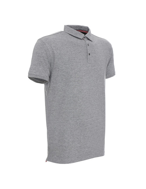 CRIMSON CUT POLO Męska COAST JASNY SZARY MELANŻ nadruk DTF haft logo