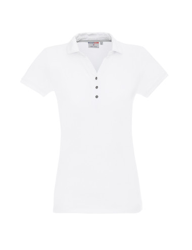 CRIMSON CUT POLO Damen LADIES` COAST WHITE Stickerei-Logo-Druck Siebdruck