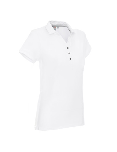 CRIMSON CUT POLO Damska LADIES' COAST BIAŁY haft nadruk logo sitodruk