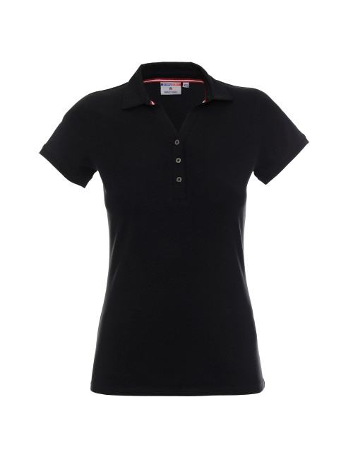 CRIMSON CUT POLO Damska LADIES' COAST CZARNY haft nadruk sitodruk logo