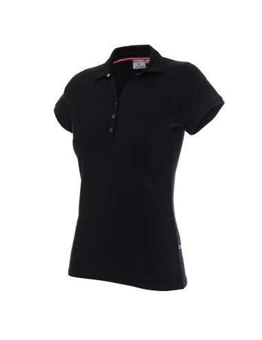 CRIMSON CUT POLO Women`s LADIES` COAST BLACK Embroidery Screen Print Logo
