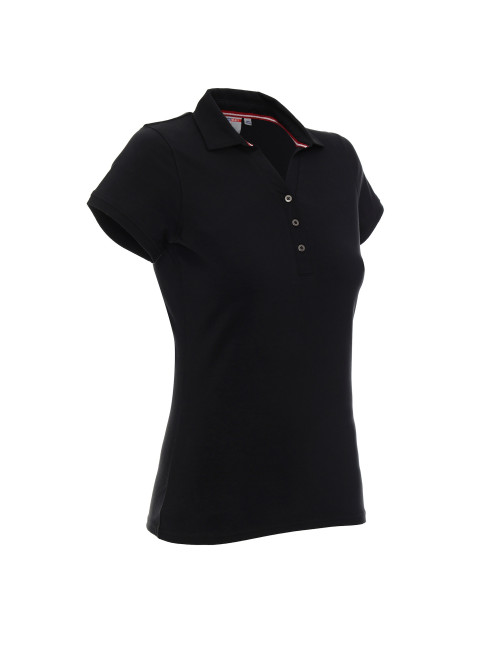 CRIMSON CUT POLO Damska LADIES' COAST CZARNY haft nadruk sitodruk logo