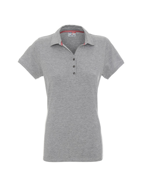 CRIMSON CUT POLO Damen LADIES` COAST LIGHT GREY MELANGE Stickerei-Siebdruck