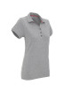 CRIMSON CUT POLO Damen LADIES` COAST LIGHT GREY MELANGE Stickerei-Siebdruck