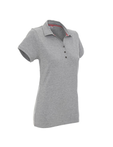 CRIMSON CUT POLO Damen LADIES` COAST LIGHT GREY MELANGE Stickerei-Siebdruck