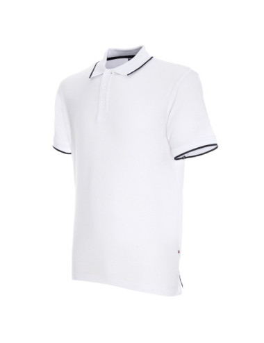 Poloshirt für Herren, Weiß/Marineblau, Promostars