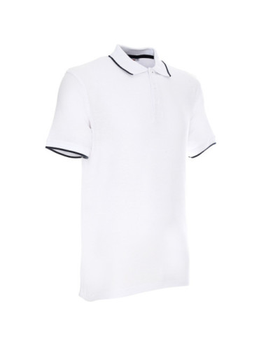Poloshirt für Herren, Weiß/Marineblau, Promostars