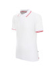 Promostars Men`s POLO LINE WHITE/RED embroidery silkscreen logo print