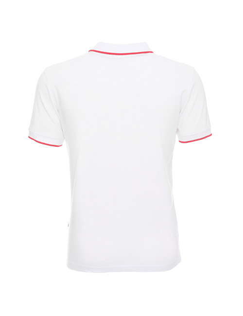 Promostars POLO Męska LINE BIAŁY/CZERWONY haft sitodruk logo nadruk
