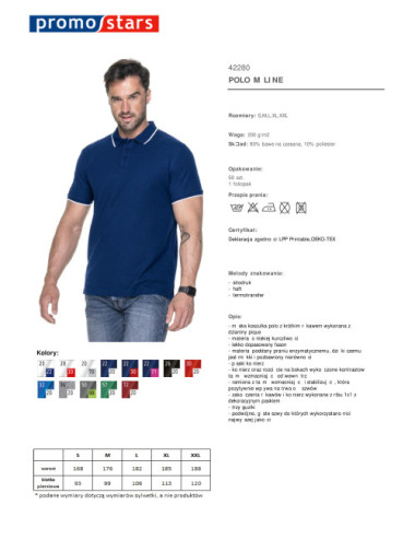 Poloshirt für Herren, marineblau/weiß, Promostars