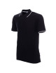 Promostars Men`s POLO LINE BLACK/WHITE embroidery screen printing logo DTG printing