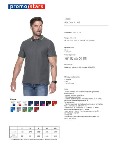 Poloshirt für Herren in Grau/Fluogrün von Promostars
