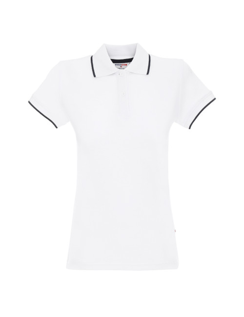 Promostars POLO Damska LADIES' LINE BIAŁY/GRANATOWY sitodruk logo haft