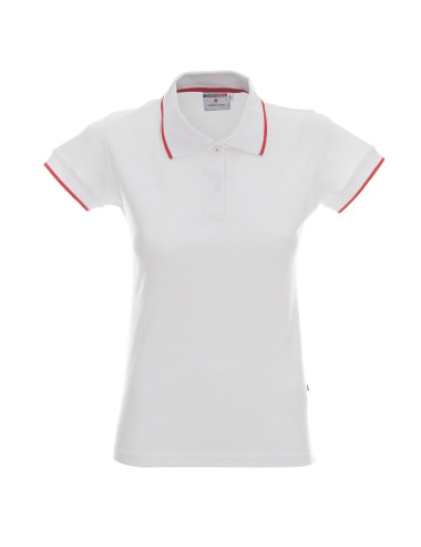 Promostars POLO Women`s LADIES` LINE WHITE/RED embroidery logo print
